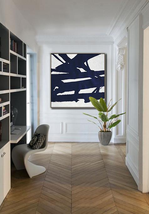 Navy Blue Minimalist Painting #NV300A - Click Image to Close